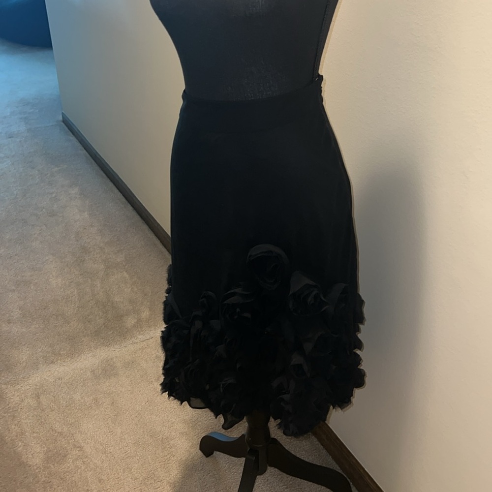 Talbots Black Skirt with Rosette Details